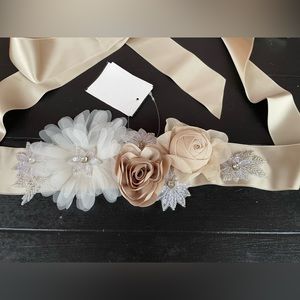 David’s Bridal Champagne Wedding Belt